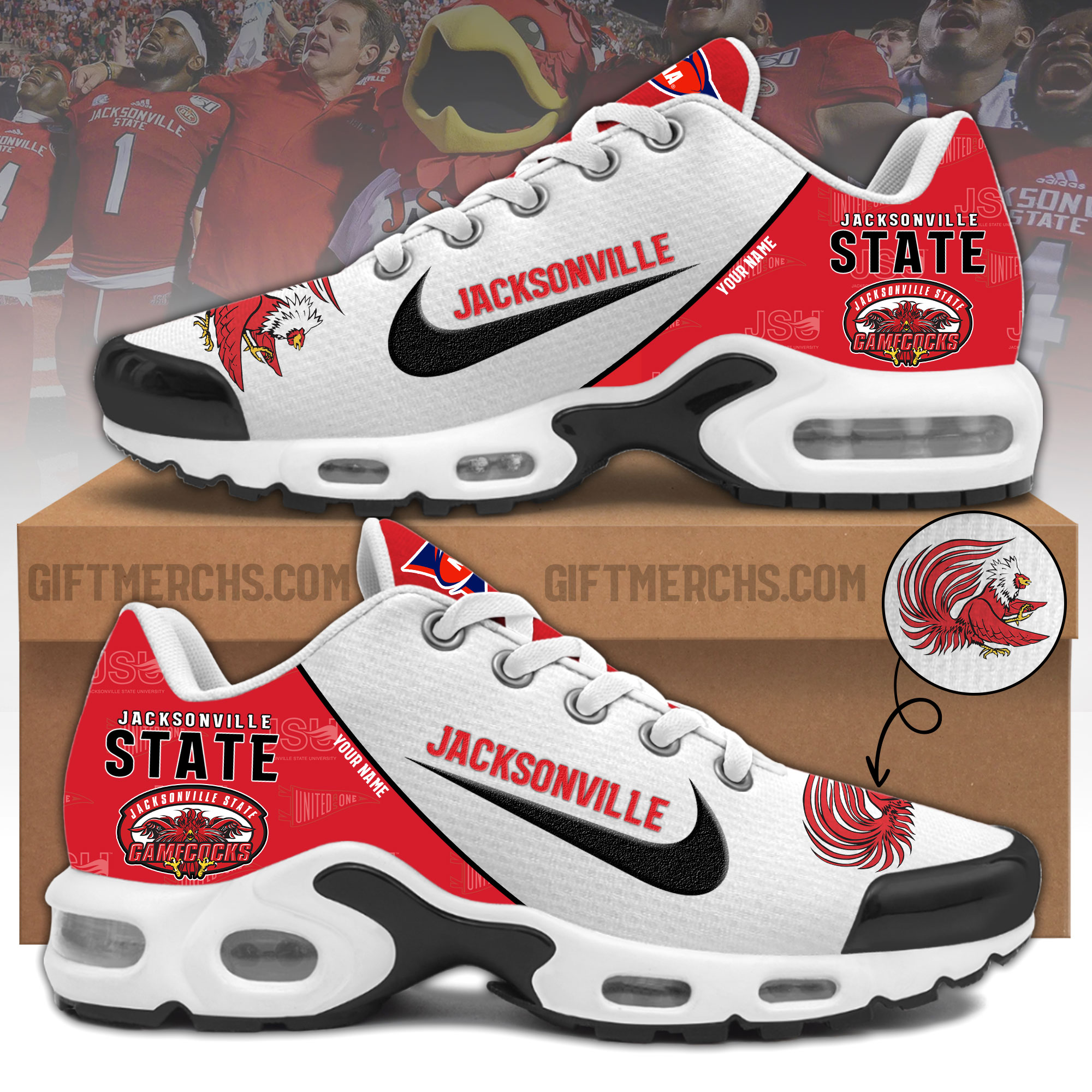 Jacksonville State Personalized Shoes - Famjoys Jacksonville State Personalized Shoes - Famjoys