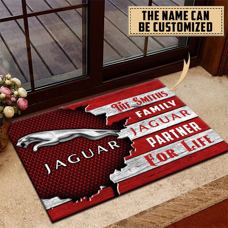 Jaguar Doormat Custom Name, Multicolor - Famjoys Jaguar Doormat Custom Name, Multicolor - Famjoys