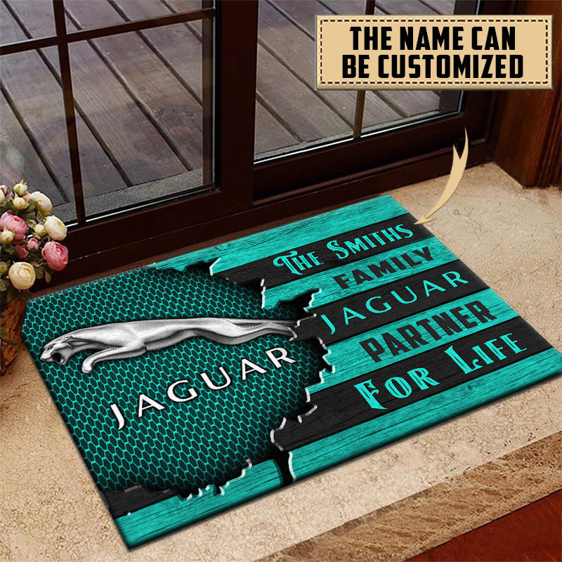 Jaguar Doormat Custom Name, Multicolor - Famjoys Jaguar Doormat Custom Name, Multicolor - Famjoys