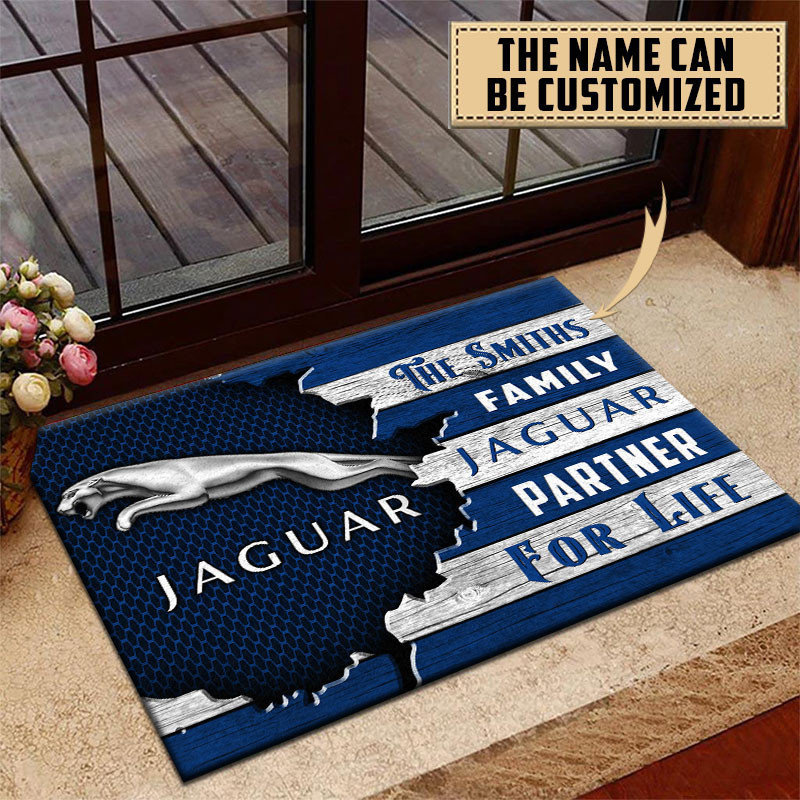 Jaguar Doormat Custom Name, Multicolor - Famjoys Jaguar Doormat Custom Name, Multicolor - Famjoys