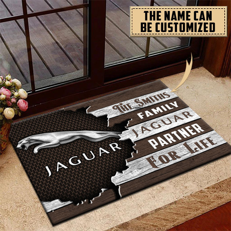 Jaguar Doormat Custom Name, Multicolor - Famjoys Jaguar Doormat Custom Name, Multicolor - Famjoys