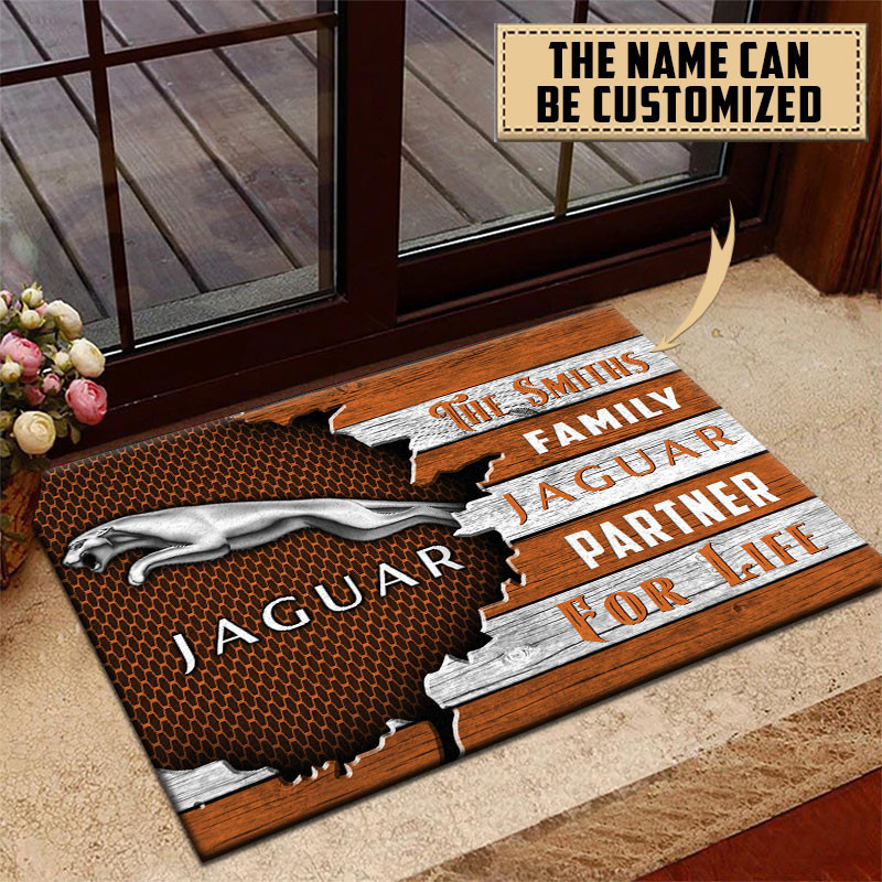 Jaguar Doormat Custom Name, Multicolor - Famjoys Jaguar Doormat Custom Name, Multicolor - Famjoys