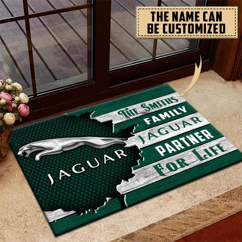 Jaguar Doormat Custom Name, Multicolor - Famjoys Jaguar Doormat Custom Name, Multicolor - Famjoys
