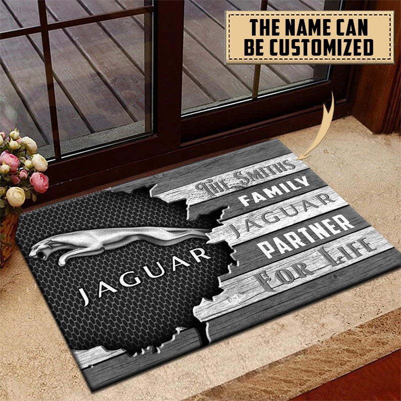 Jaguar Doormat Custom Name, Multicolor - Famjoys Jaguar Doormat Custom Name, Multicolor - Famjoys