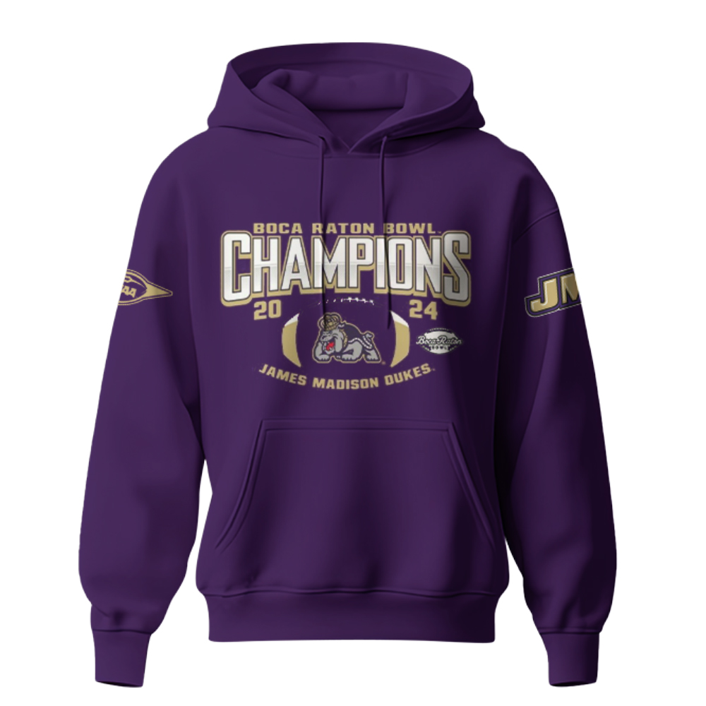 James Madison University Football Boca Raton Bowl Champions Hoodie #1 - Famjoys James Madison University Football Boca Raton Bowl Champions Hoodie #1 - Famjoys