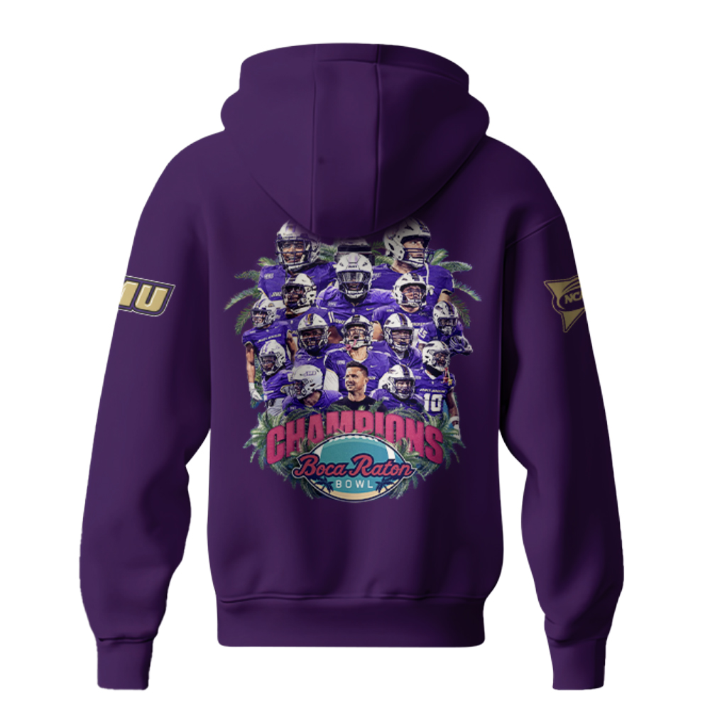 James Madison University Football Boca Raton Bowl Champions Hoodie #1 - Famjoys James Madison University Football Boca Raton Bowl Champions Hoodie #1 - Famjoys