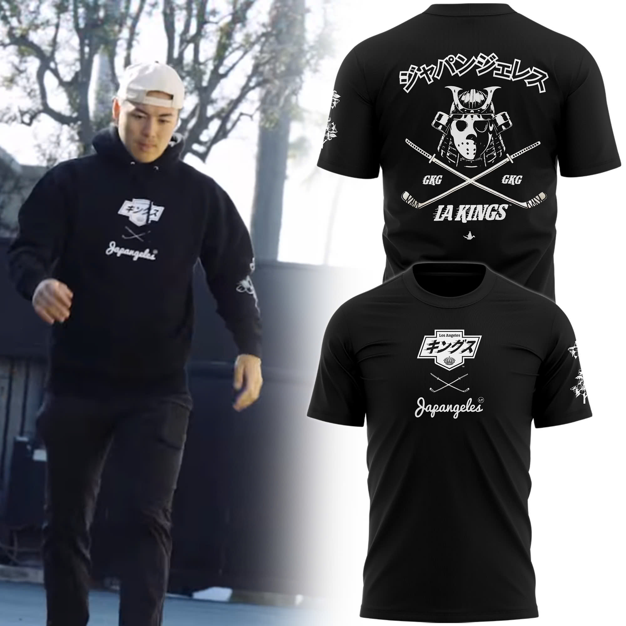 Japangeles x LA Kings Hoodie TShirt - Famjoys Japangeles x LA Kings Hoodie TShirt - Famjoys