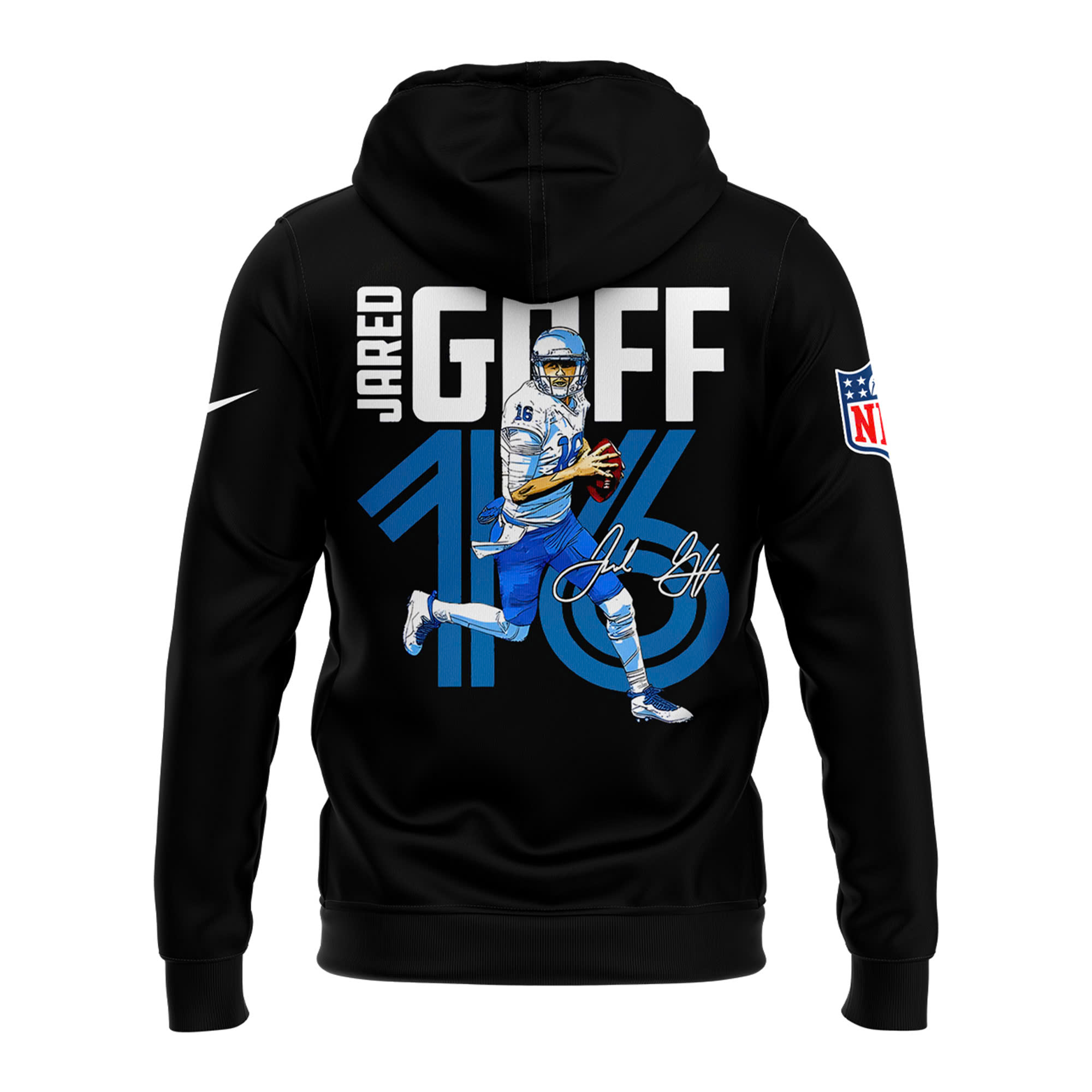 Jared Goff Black Detroit Lions Alternate Helmet Pullover Hoodie - Famjoys Jared Goff Black Detroit Lions Alternate Helmet Pullover Hoodie - Famjoys