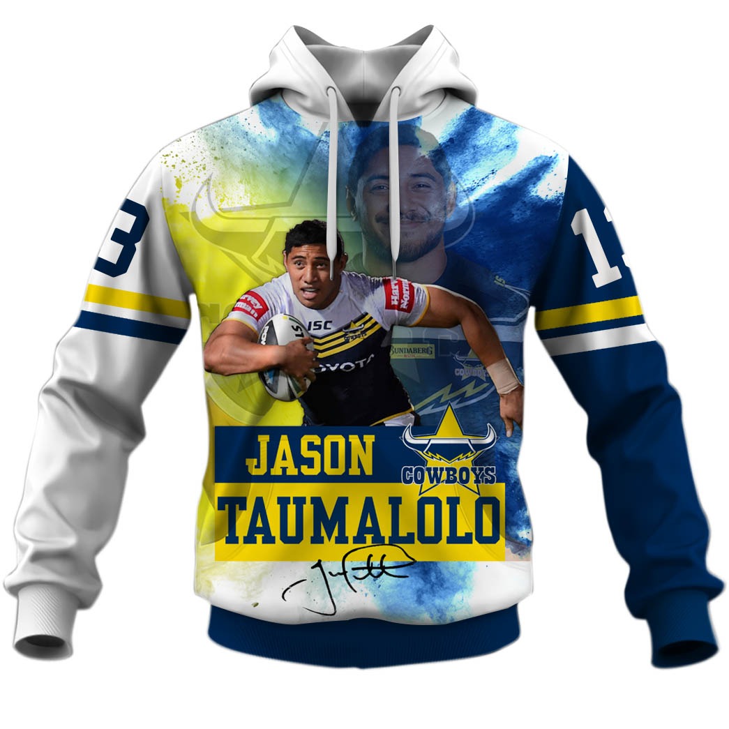 Jason Taumalolo North Queensland Cowboys NRL Hoodie T shirt Sleeve T52 - Famjoys Jason Taumalolo North Queensland Cowboys NRL Hoodie T shirt Sleeve T52 - Famjoys