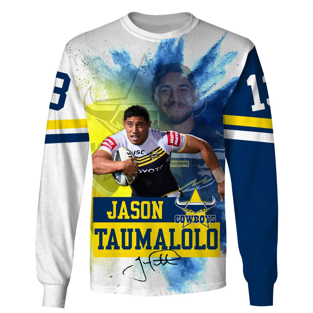 Jason Taumalolo North Queensland Cowboys NRL Hoodie T shirt Sleeve T52 - Famjoys Jason Taumalolo North Queensland Cowboys NRL Hoodie T shirt Sleeve T52 - Famjoys