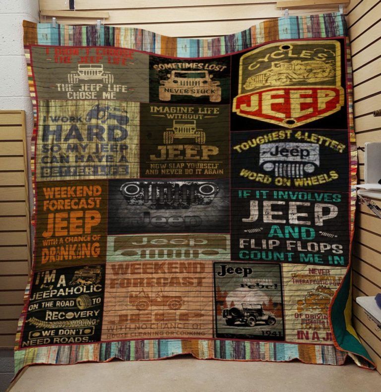 Jeep and flip flops count me in Quilt blanket - Famjoys Jeep and flip flops count me in Quilt blanket - Famjoys