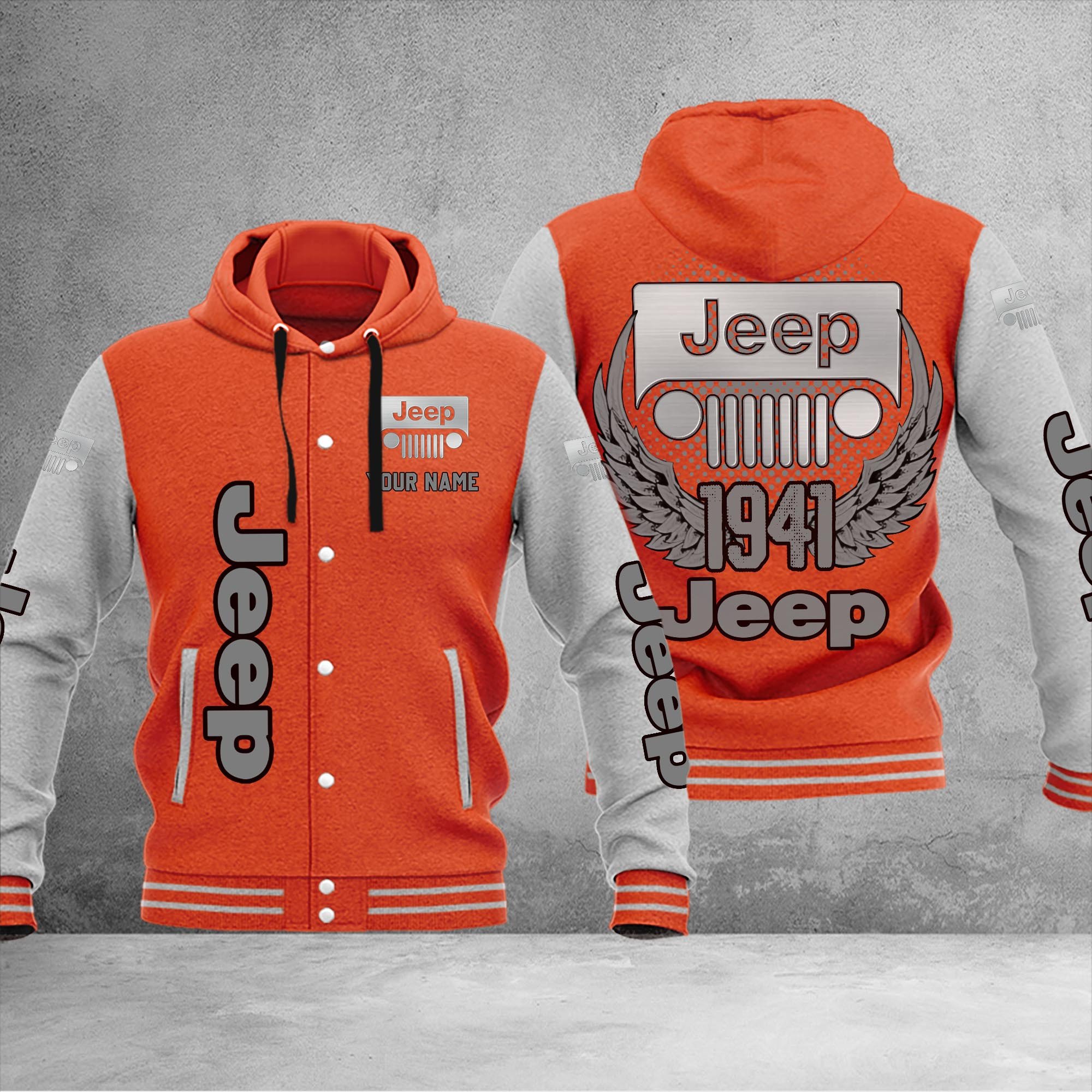 Jeep DMHJ1051 Baseball Jacket Multicolor - Famjoys Jeep DMHJ1051 Baseball Jacket Multicolor - Famjoys