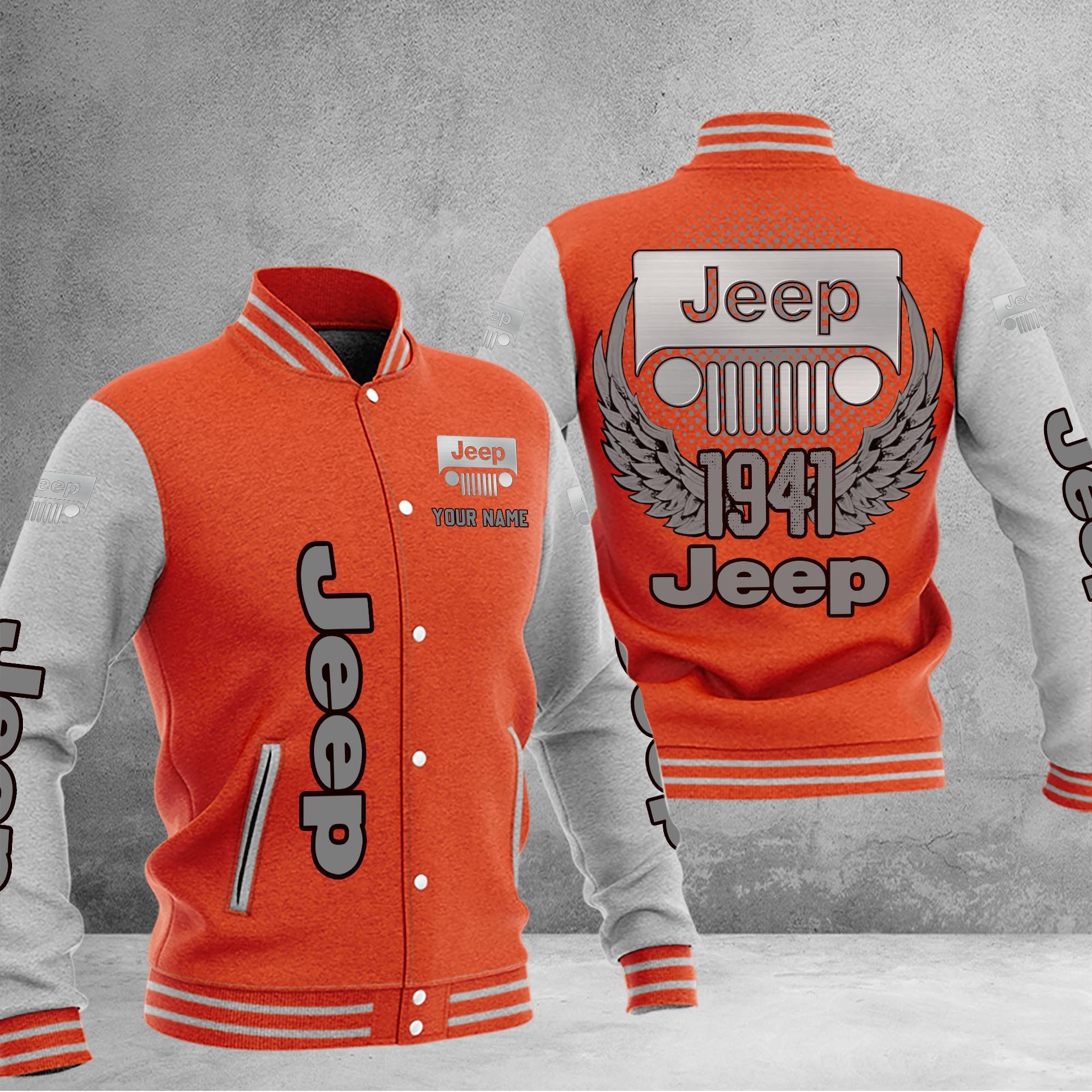 Jeep DMHJ1051 Baseball Jacket Multicolor - Famjoys Jeep DMHJ1051 Baseball Jacket Multicolor - Famjoys