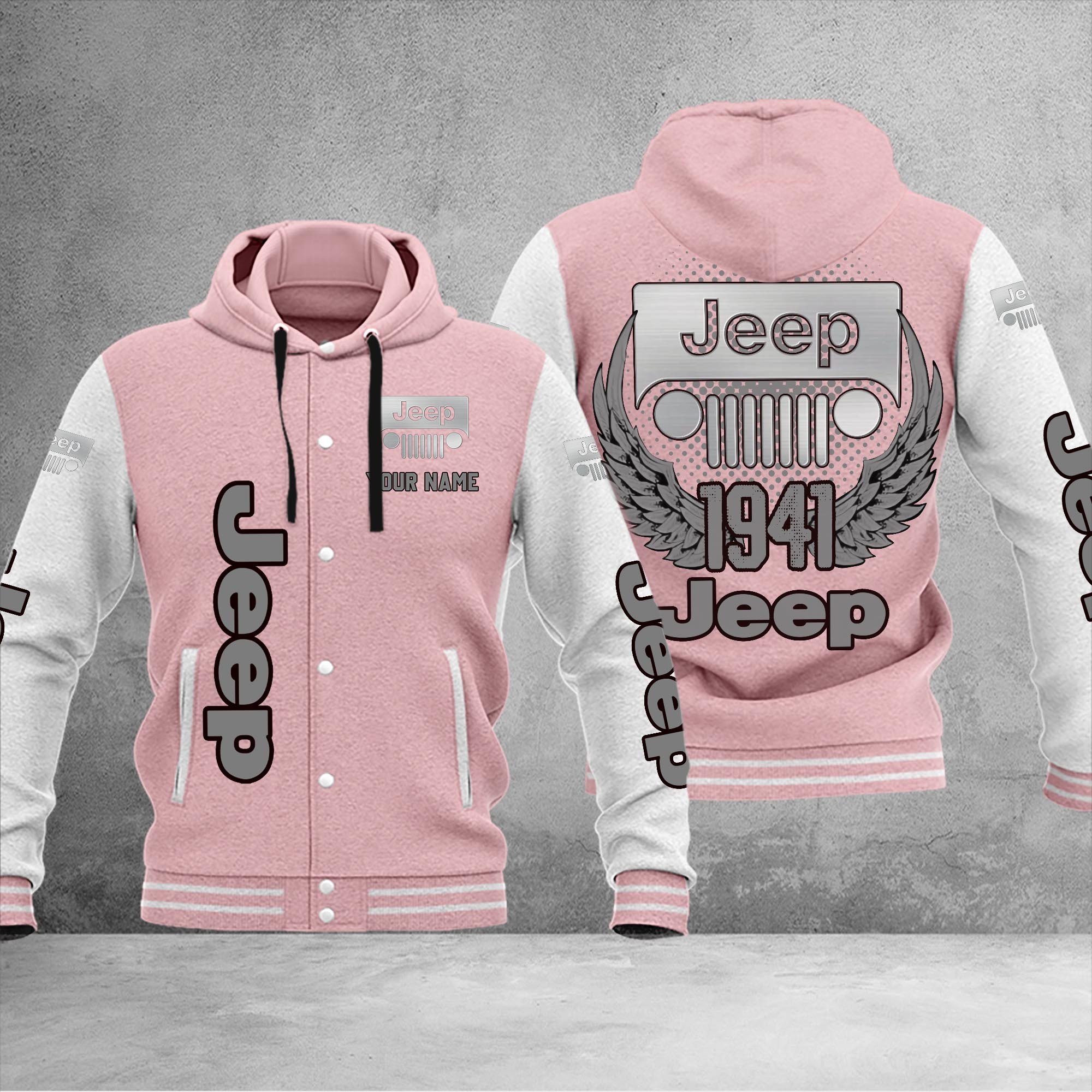 Jeep DMHJ1051 Baseball Jacket Multicolor - Famjoys Jeep DMHJ1051 Baseball Jacket Multicolor - Famjoys