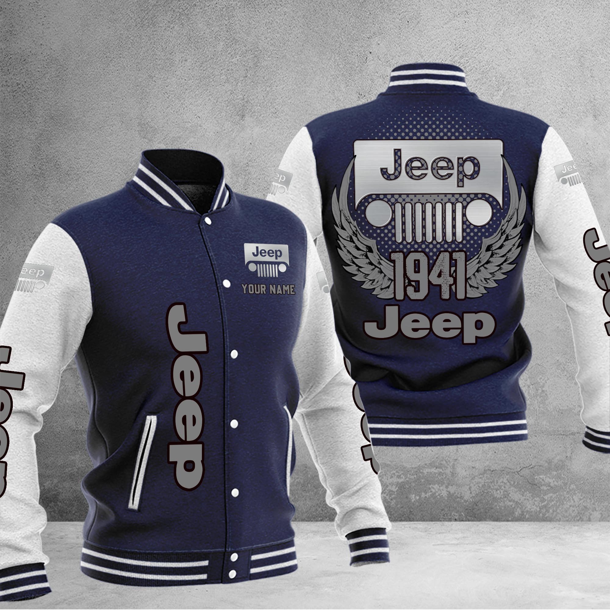 Jeep DMHJ1051 Baseball Jacket Multicolor - Famjoys Jeep DMHJ1051 Baseball Jacket Multicolor - Famjoys