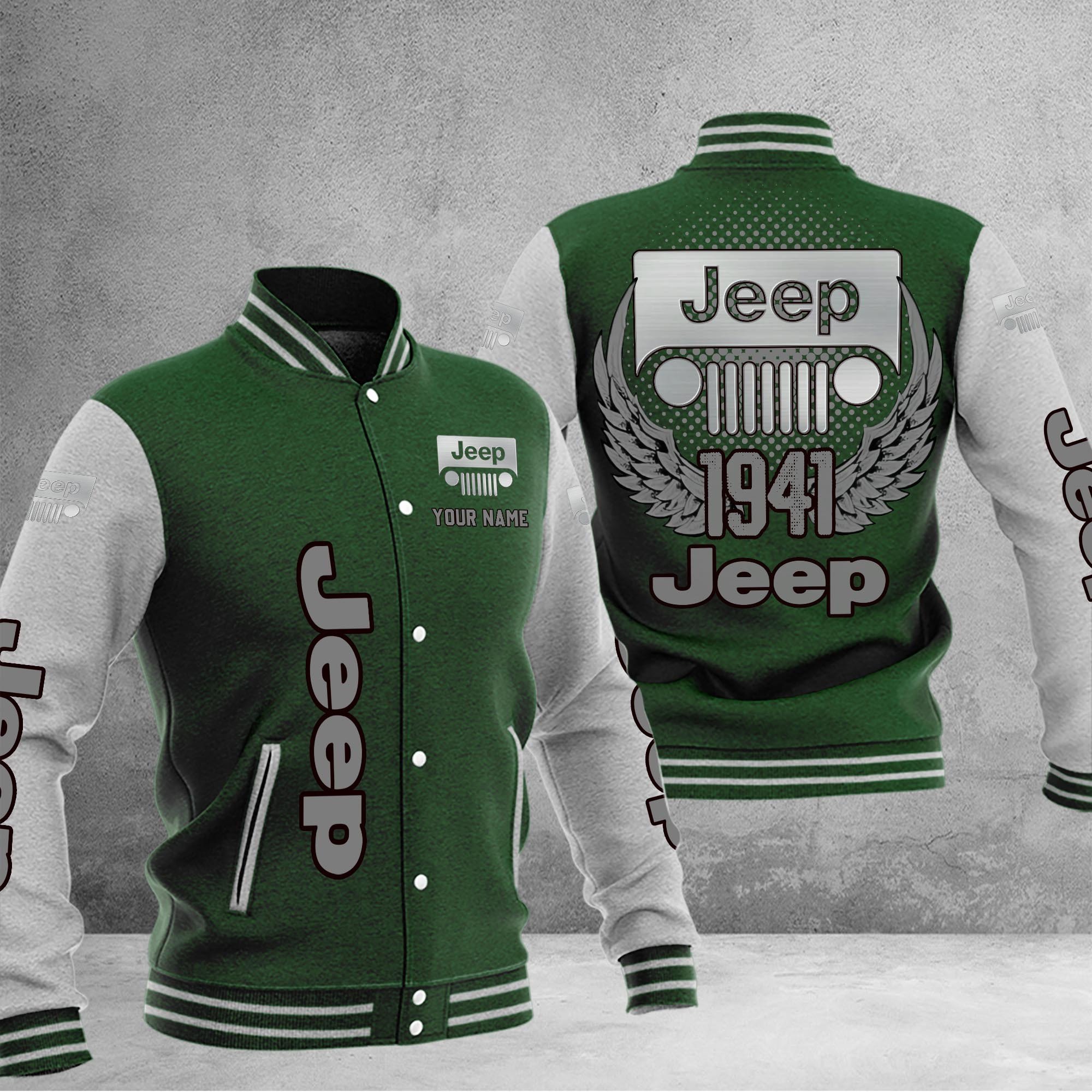 Jeep DMHJ1051 Baseball Jacket Multicolor - Famjoys Jeep DMHJ1051 Baseball Jacket Multicolor - Famjoys