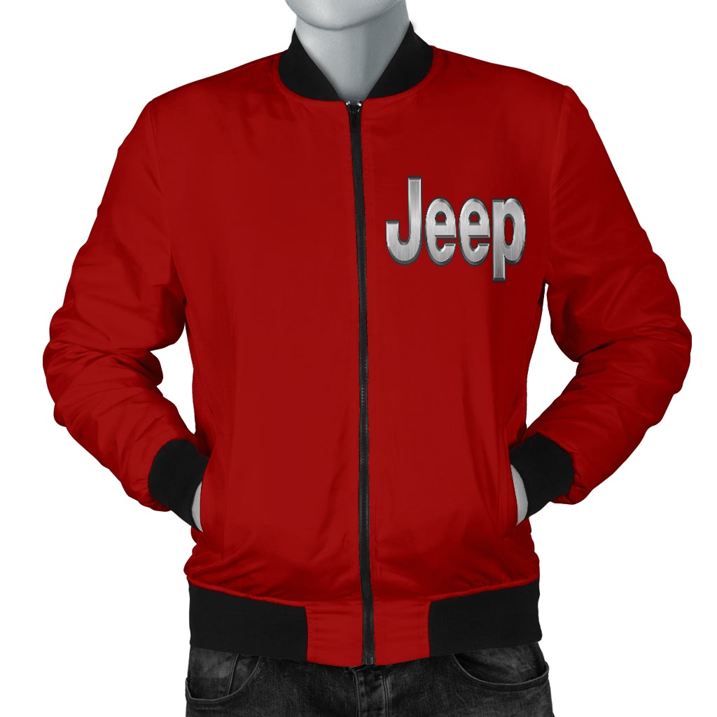Jeep Men's Bomber Jacket Red - Famjoys Jeep Men's Bomber Jacket Red - Famjoys