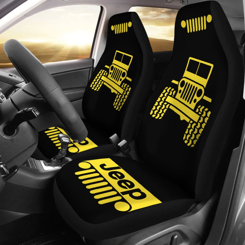 JEEP OFFROAD Yellow CAR SEAT COVERS - Famjoys JEEP OFFROAD Yellow CAR SEAT COVERS - Famjoys