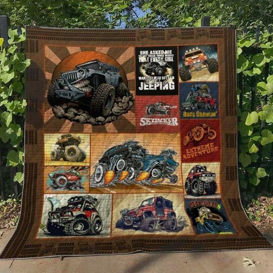 Jeep Quilt Blanket - Famjoys Jeep Quilt Blanket - Famjoys