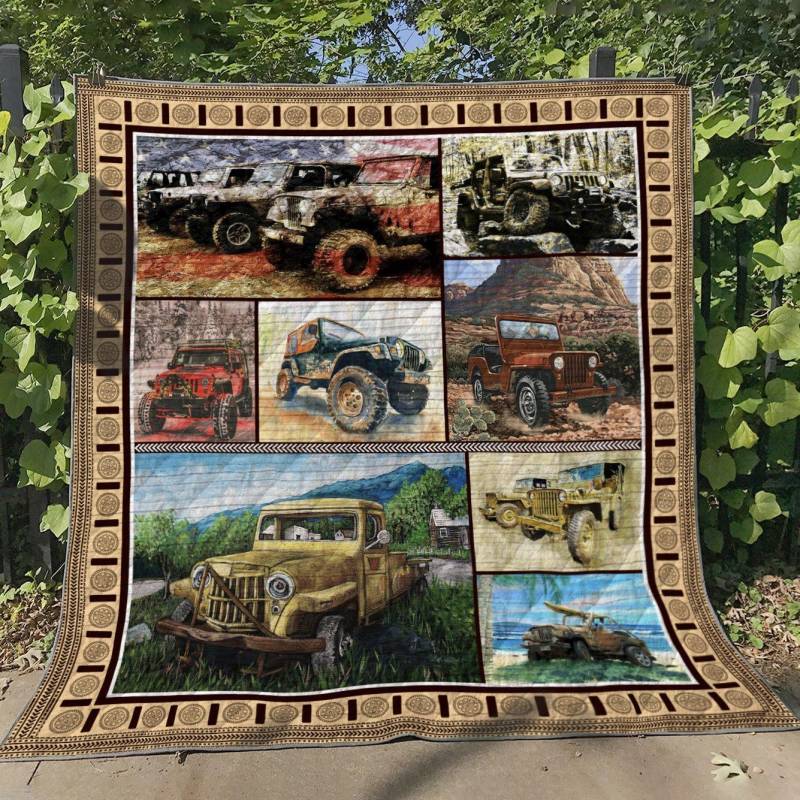 Jeep Quilt Quilt Blanket . - Famjoys Jeep Quilt Quilt Blanket . - Famjoys