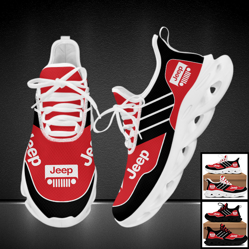 Jeep Red and Black Sneakers Shoes - Famjoys Jeep Red and Black Sneakers Shoes - Famjoys