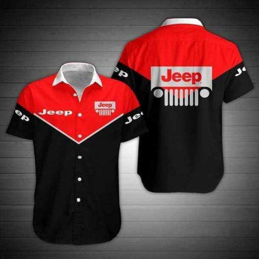Jeep Red And Black Unisex Hawaiian Aloha Shirts - Famjoys Jeep Red And Black Unisex Hawaiian Aloha Shirts - Famjoys