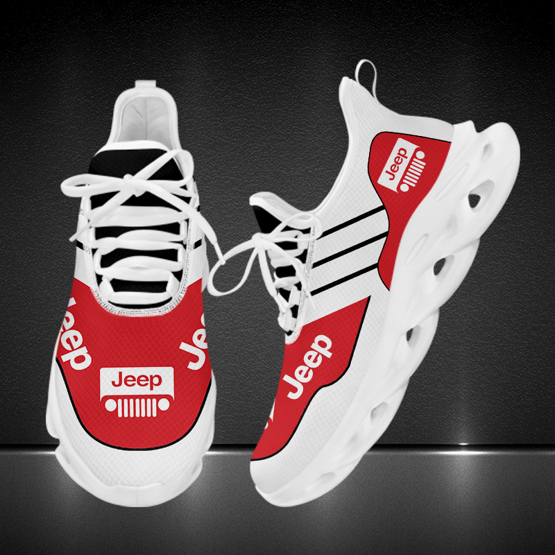 Jeep Red and White 2 Sneakers Shoes - Famjoys Jeep Red and White 2 Sneakers Shoes - Famjoys