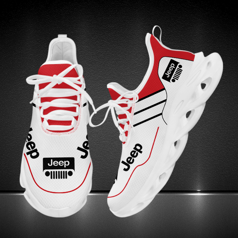 Jeep Red and White Sneakers Shoes - Famjoys Jeep Red and White Sneakers Shoes - Famjoys