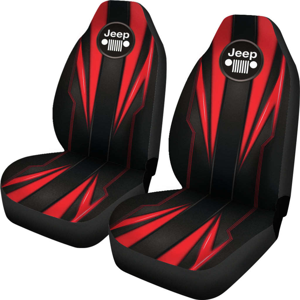 Jeep Red Logo Car Seat Covers Metal Abstract Ph220913-15 - Famjoys Jeep Red Logo Car Seat Covers Metal Abstract Ph220913-15 - Famjoys