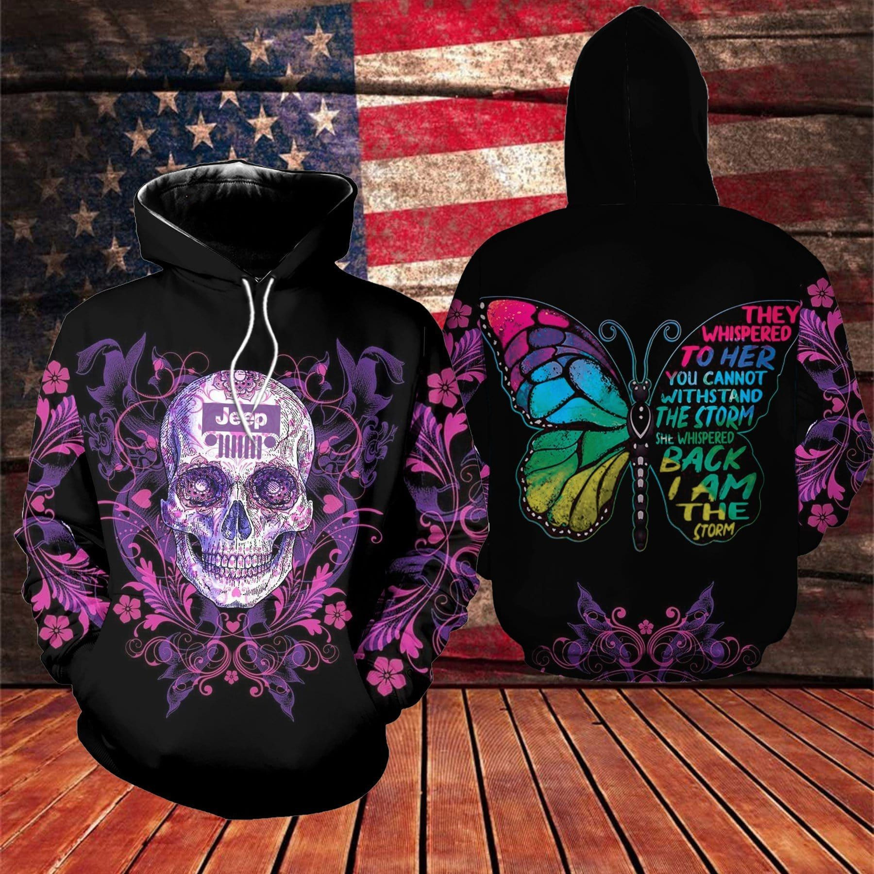 Jeep Skull They Whispered To Her You Hoodie 3D - Famjoys