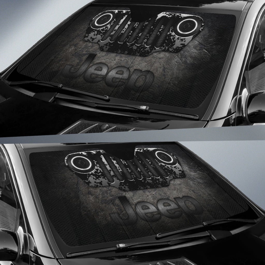 Jeep Windshield Sun Shade V8 - Famjoys Jeep Windshield Sun Shade V8 - Famjoys