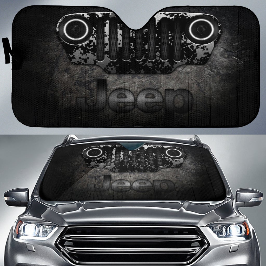Jeep Windshield Sun Shade V8 - Famjoys Jeep Windshield Sun Shade V8 - Famjoys