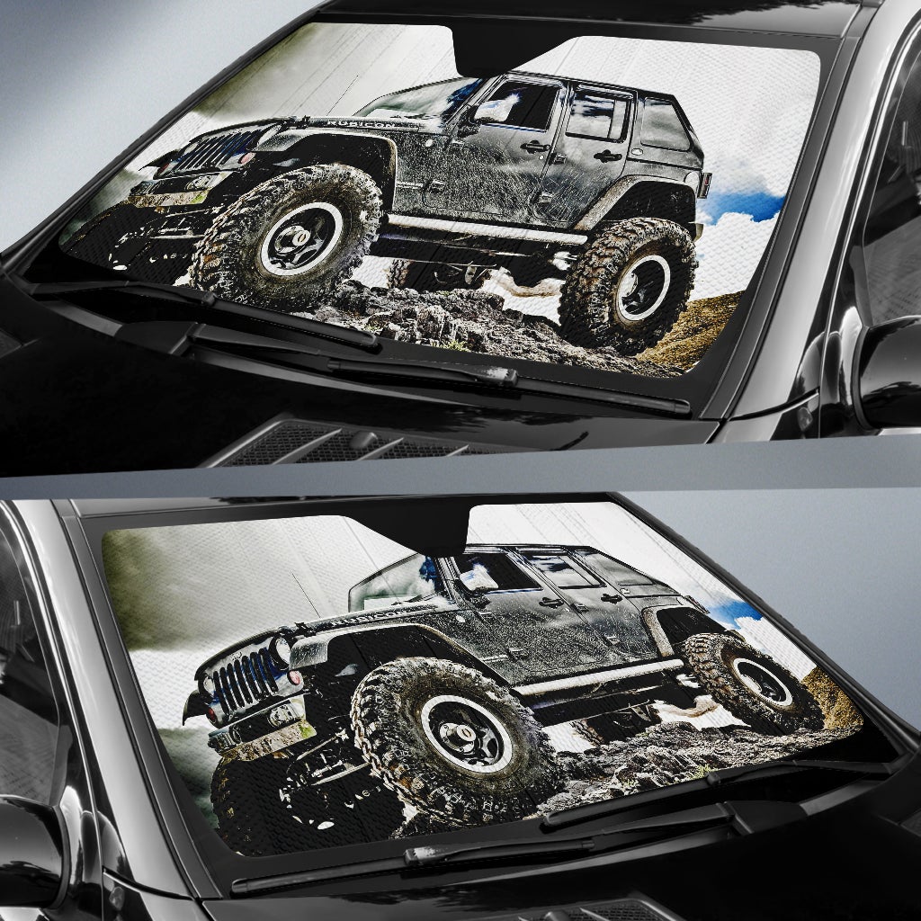 Jeep Windshield Sun Shade V9 - Famjoys Jeep Windshield Sun Shade V9 - Famjoys