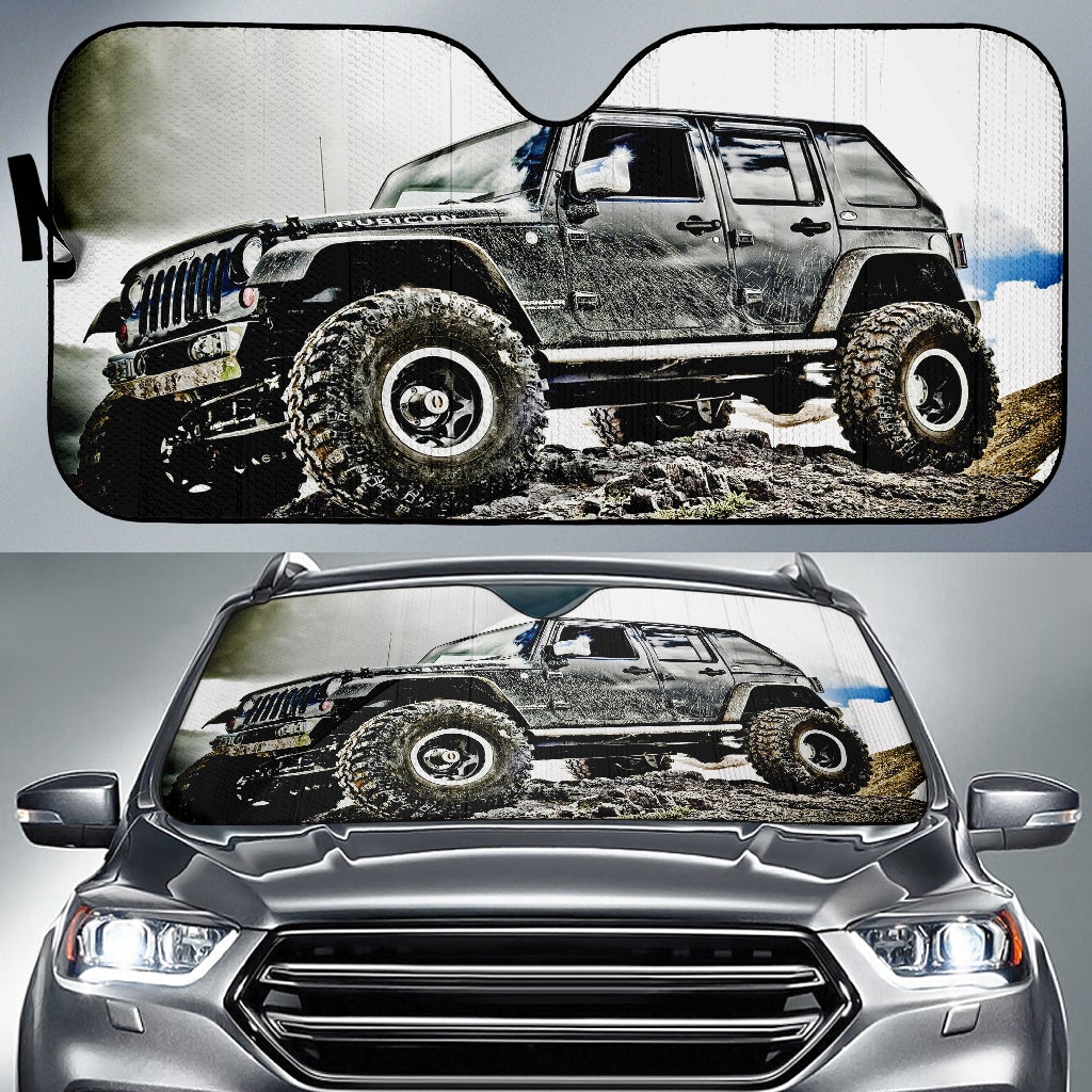 Jeep Windshield Sun Shade V9 - Famjoys Jeep Windshield Sun Shade V9 - Famjoys
