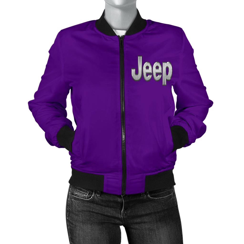 Jeep Women's Bomber Jacket Purple - Famjoys Jeep Women's Bomber Jacket Purple - Famjoys