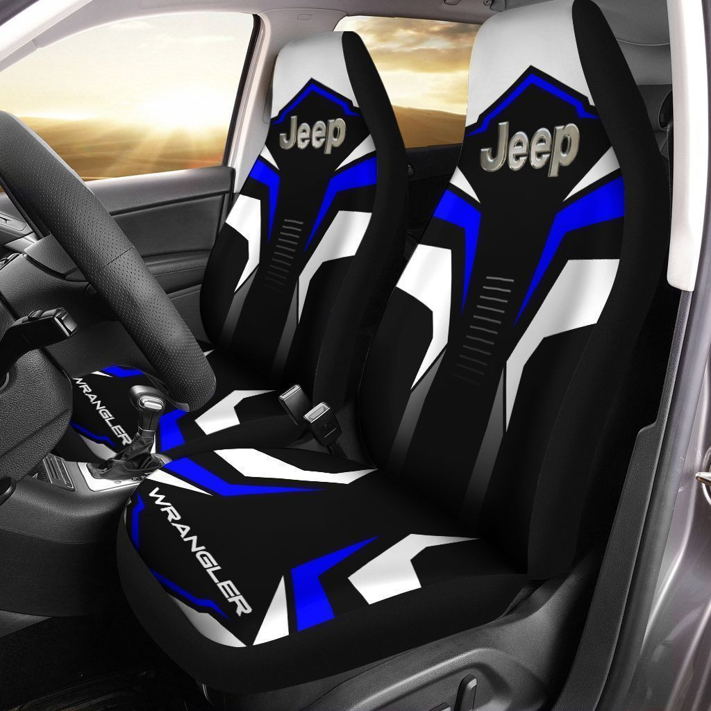 Jeep Wrangler  Car Seat Cover (Set of 2) Ver 2 (Blue)