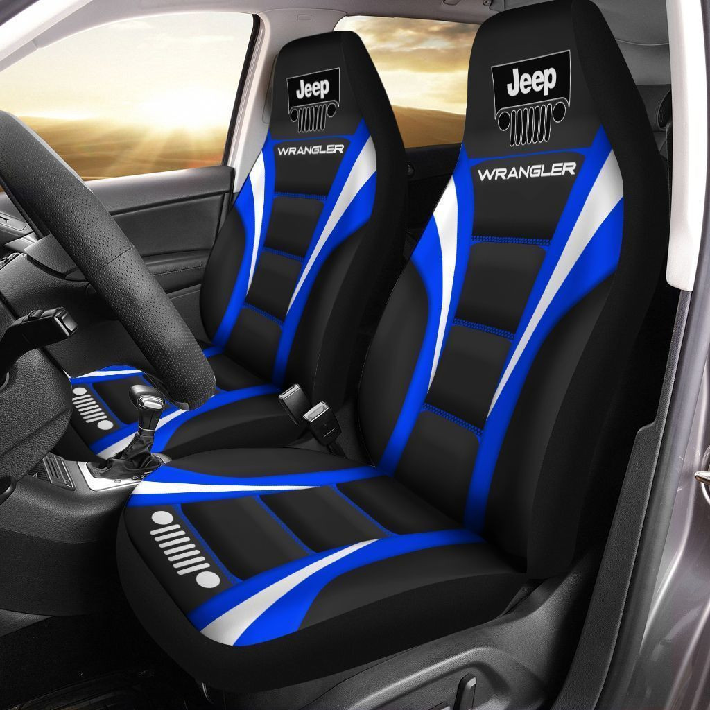 Jeep Wrangler  Car Seat Cover (Set of 2) Ver 3 (Blue)