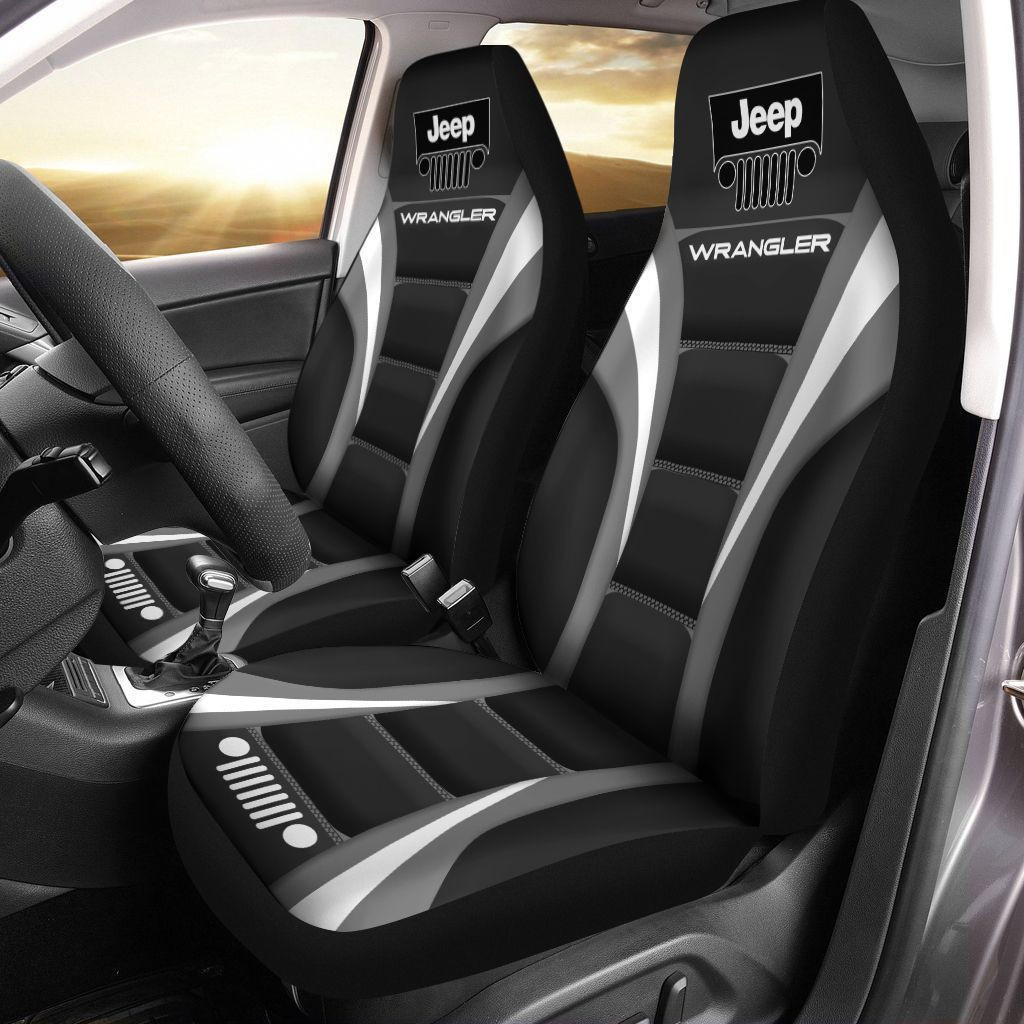 Jeep Wrangler  Car Seat Cover (Set of 2) Ver 3 (Grey)