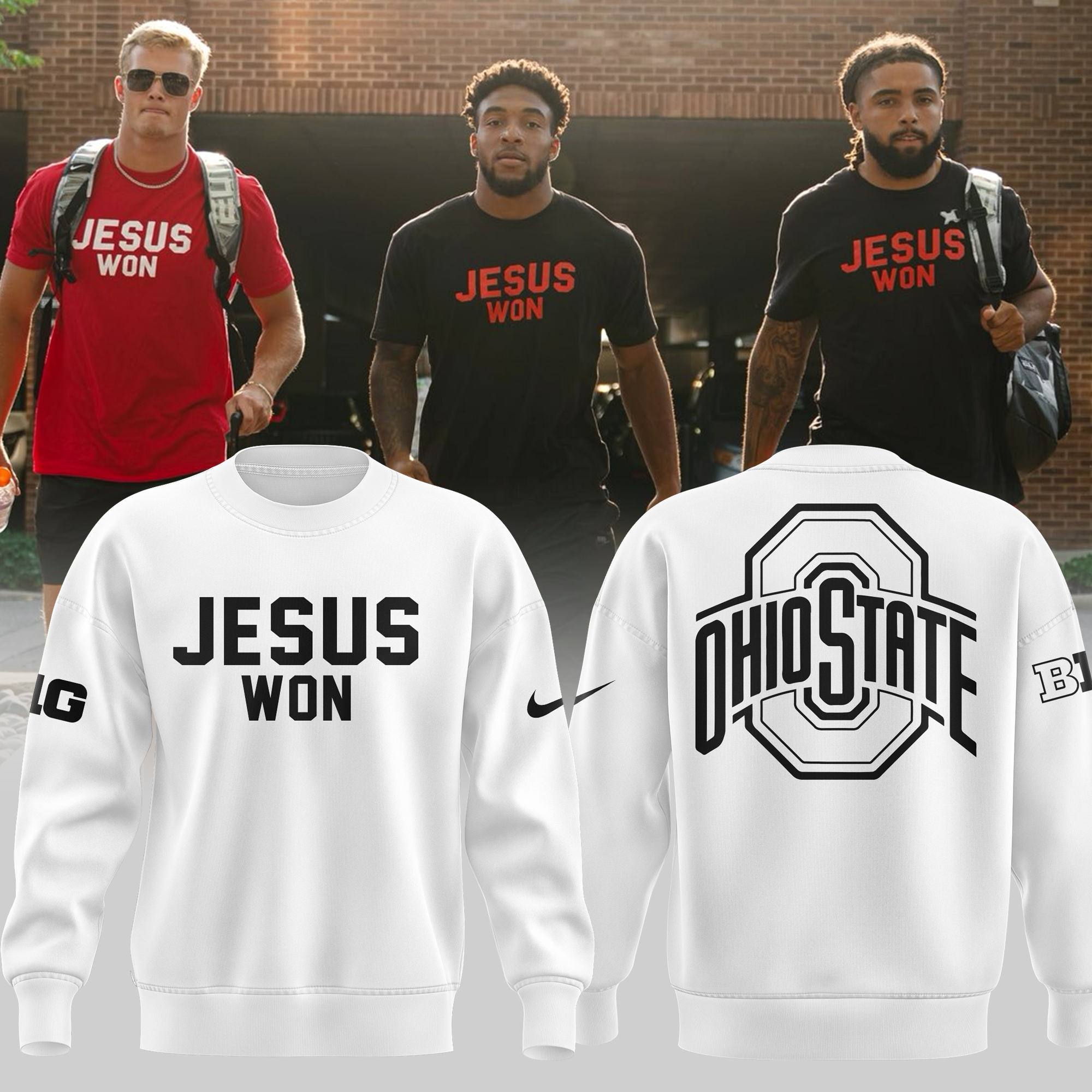JESUS WON White SweatShirt 2024 - Famjoys JESUS WON White SweatShirt 2024 - Famjoys
