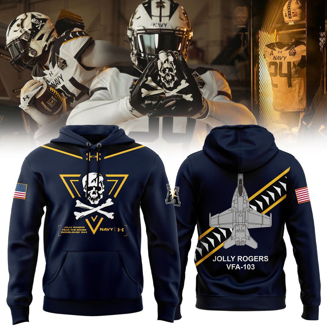 Jolly Rogers Navy Midshipmen football 2024 Hoodie - Famjoys Jolly Rogers Navy Midshipmen football 2024 Hoodie - Famjoys