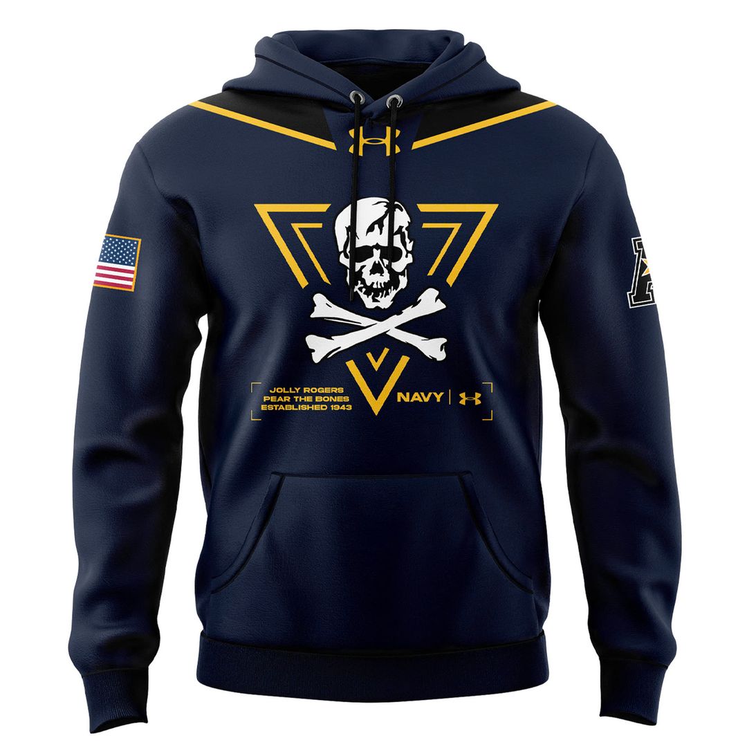 Jolly Rogers Navy Midshipmen football 2024 Hoodie - Famjoys Jolly Rogers Navy Midshipmen football 2024 Hoodie - Famjoys