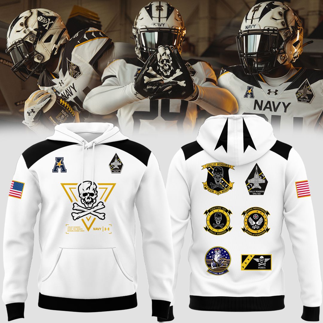 Jolly Rogers Navy Midshipmen Hoodie - Famjoys Jolly Rogers Navy Midshipmen Hoodie - Famjoys