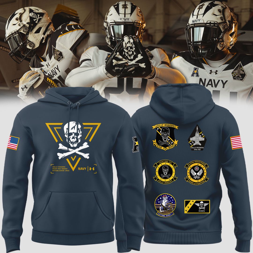 Jolly Rogers Navy Midshipmen Hoodie - Famjoys Jolly Rogers Navy Midshipmen Hoodie - Famjoys