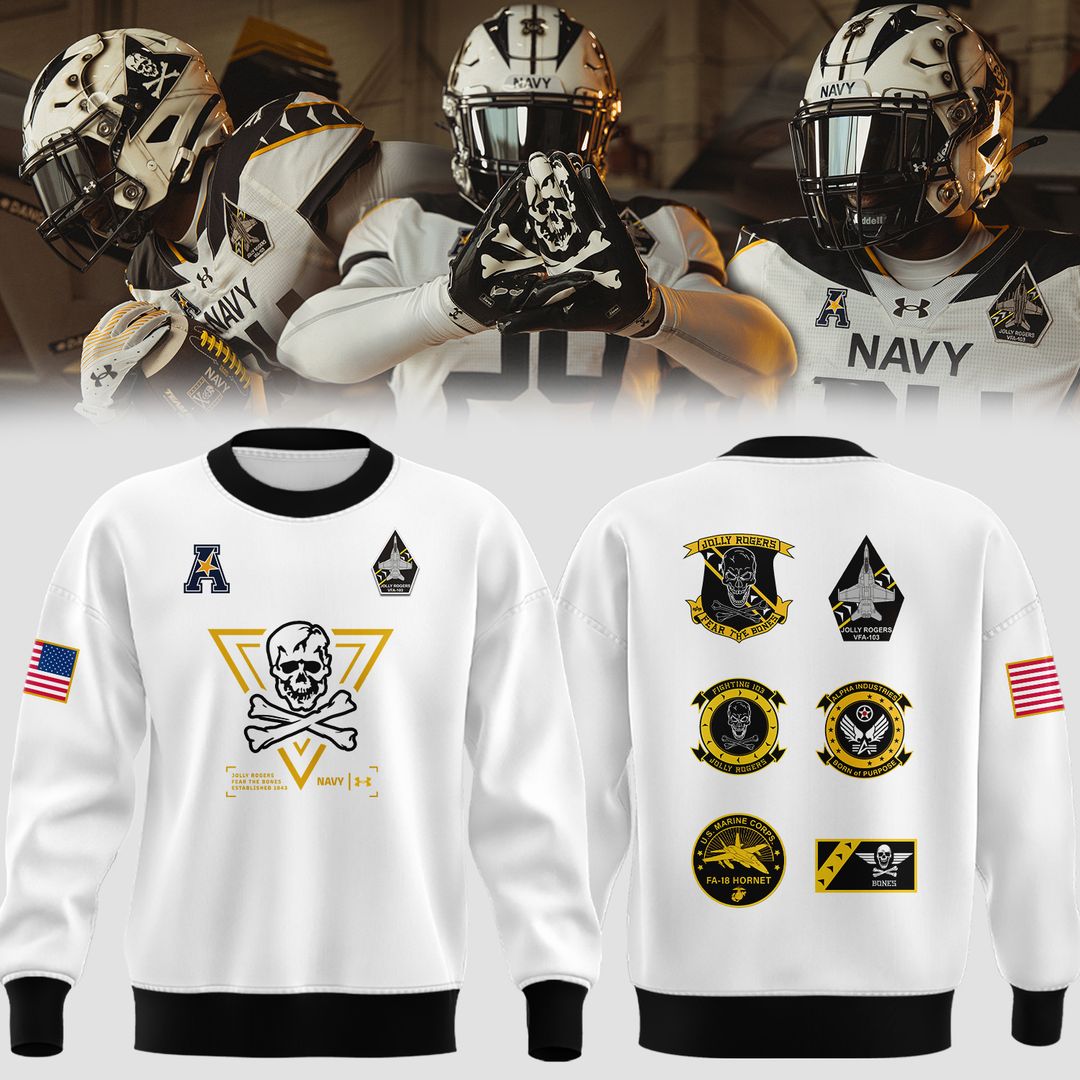 Jolly Rogers Navy Midshipmen Sweatshirt - Famjoys Jolly Rogers Navy Midshipmen Sweatshirt - Famjoys