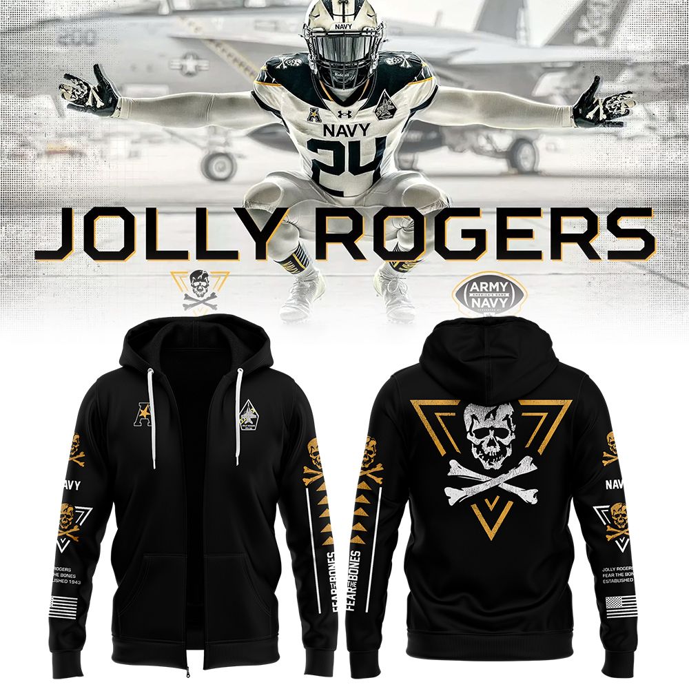 Jolly Rogers Navy Midshipmen Zip Hoodie - Famjoys Jolly Rogers Navy Midshipmen Zip Hoodie - Famjoys