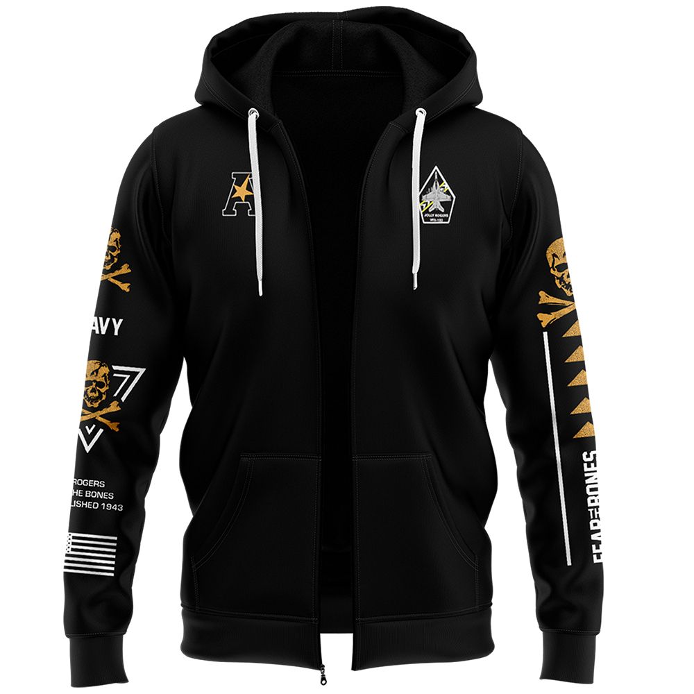Jolly Rogers Navy Midshipmen Zip Hoodie - Famjoys Jolly Rogers Navy Midshipmen Zip Hoodie - Famjoys