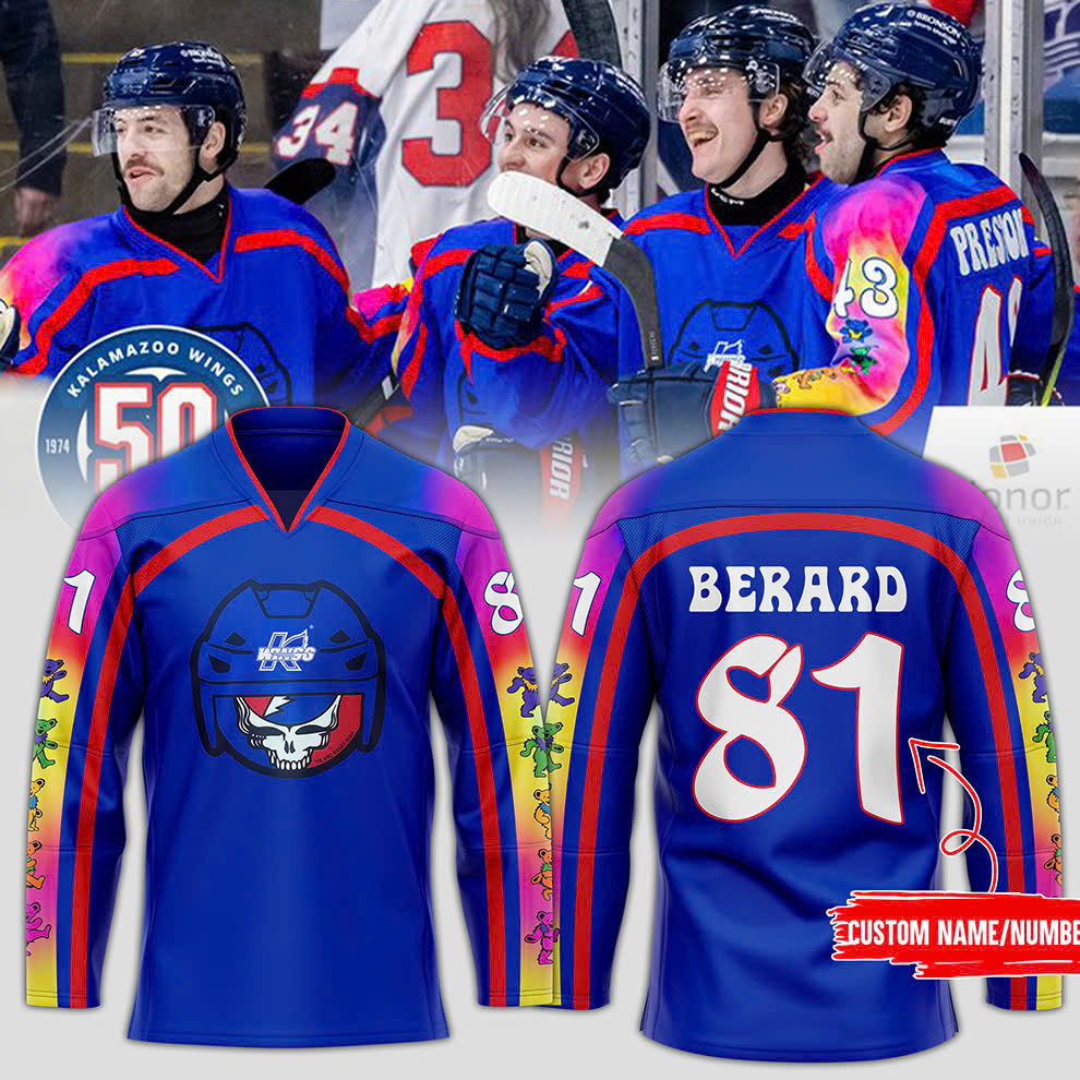 Kalamazoo Wings x Grateful Dead jerseys Jersey - Famjoys Kalamazoo Wings x Grateful Dead jerseys Jersey - Famjoys