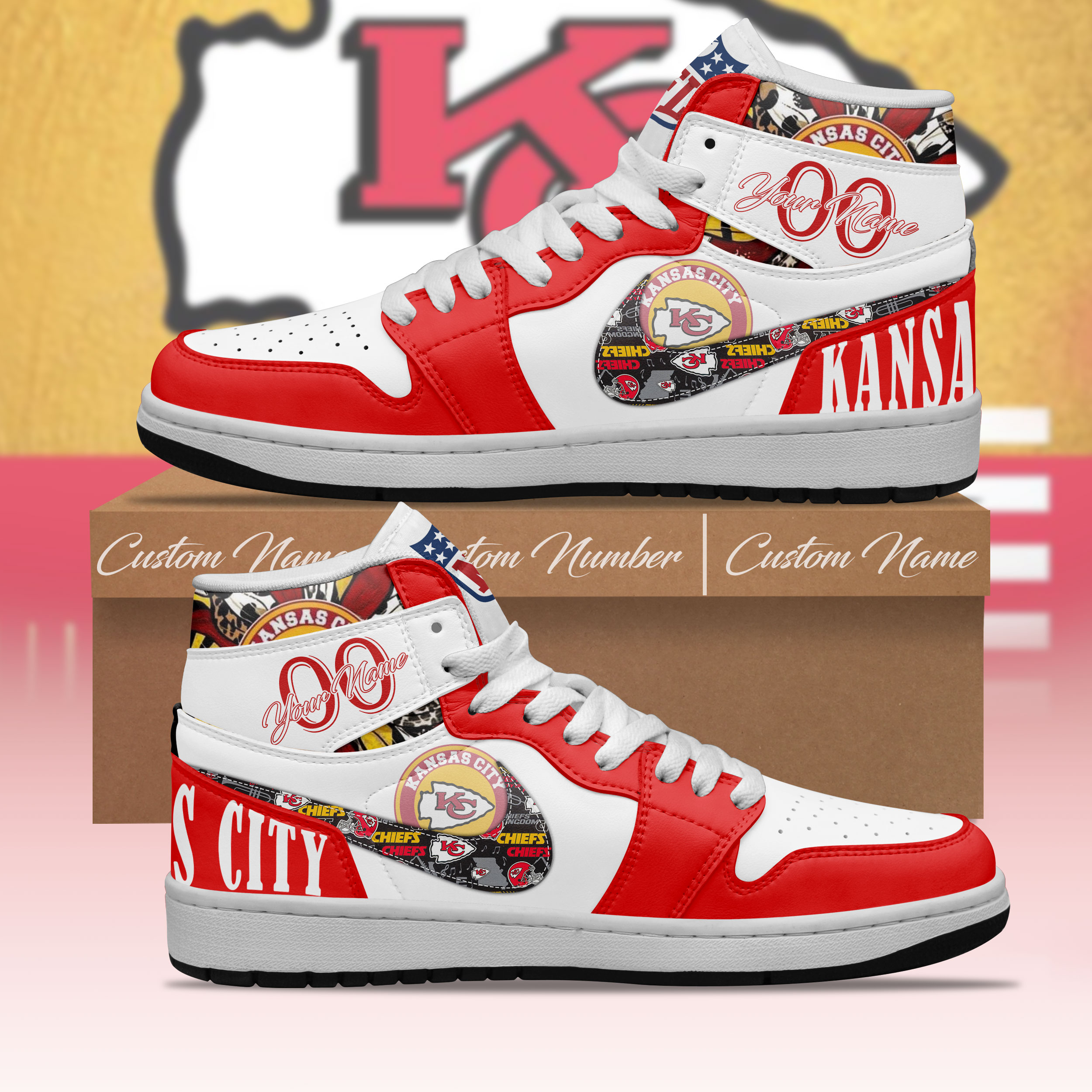 Kansas City Chief Personalized Shoes