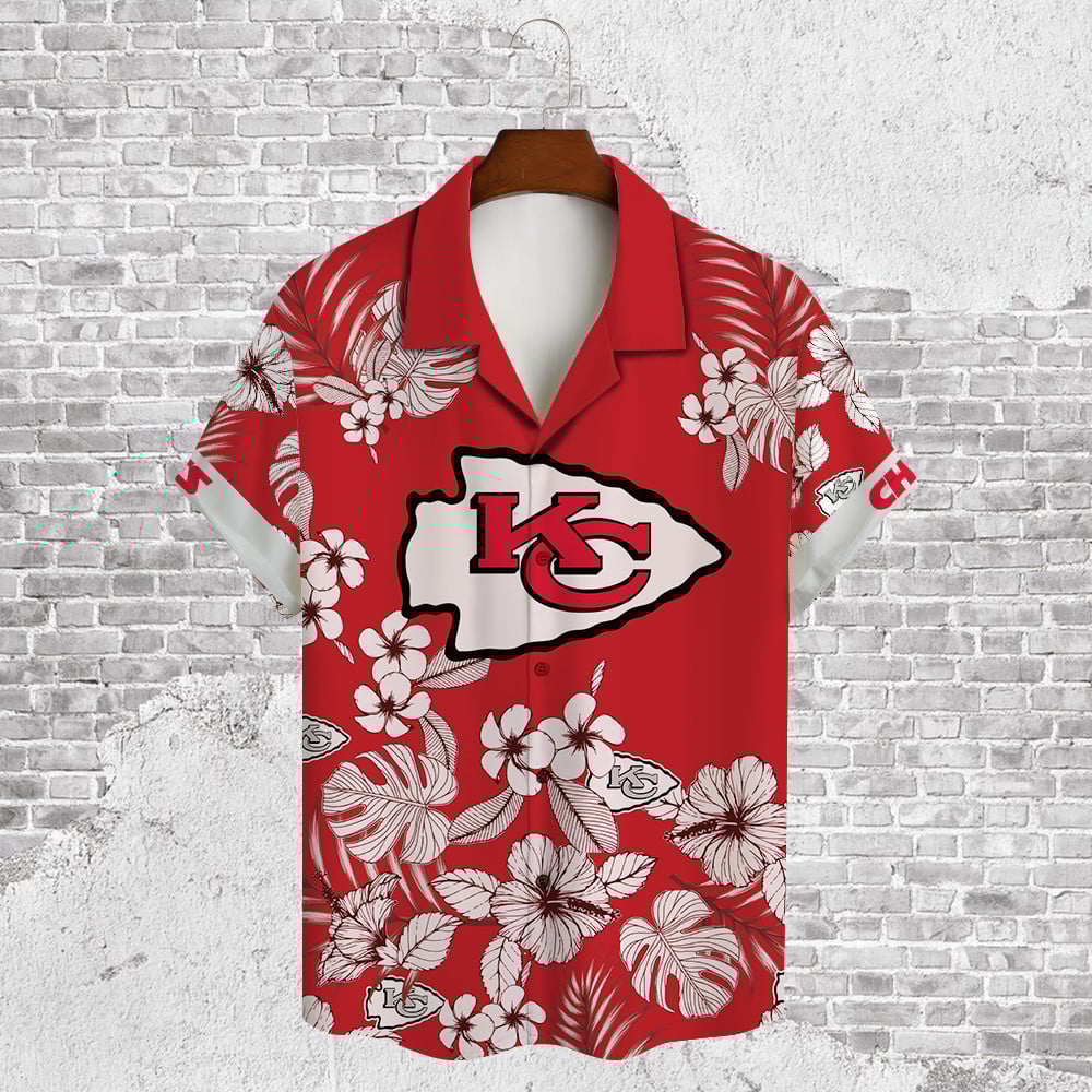 Kansas City Chiefs 2023 AOP Hawaiian Shirt V29 - Famjoys Kansas City Chiefs 2023 AOP Hawaiian Shirt V29 - Famjoys
