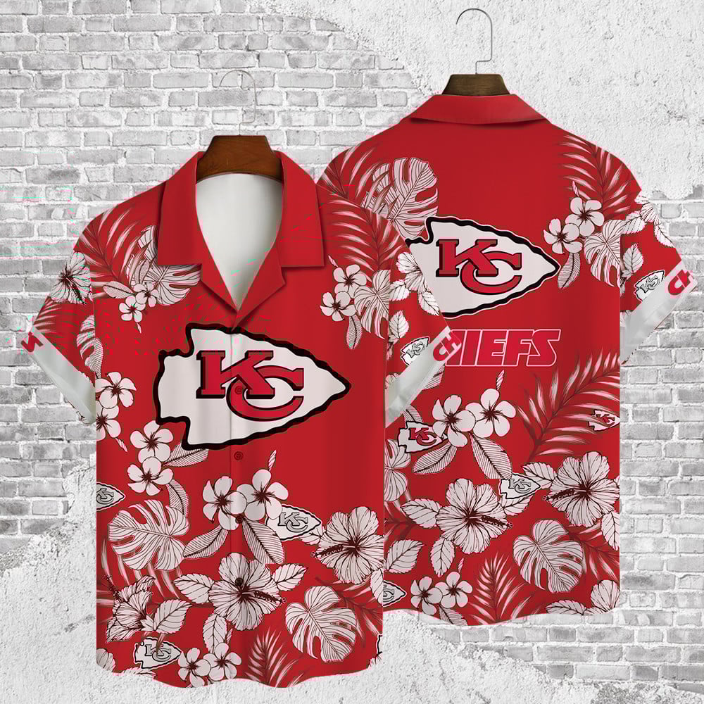 Kansas City Chiefs 2023 AOP Hawaiian Shirt V29 - Famjoys Kansas City Chiefs 2023 AOP Hawaiian Shirt V29 - Famjoys